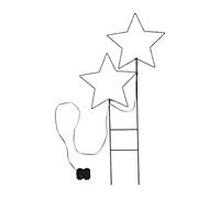 Spetebo - Étoiles LED de Noël - 98 cm - Blanc Chaud - Noir - 50 LED - Minuterie - Extérieur
