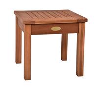 Spetebo Eucalyptus Table d'appoint 40 cm - Marron foncé - Petite table de jardin en bois massif - Table pour balcon, terrasse, jardin, fleurs, plantes, décoration