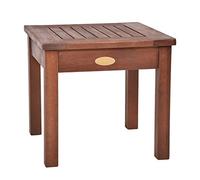 Spetebo Eucalyptus Table d'appoint 40 cm - Marron foncé - Petite table de jardin en bois massif - Table pour balcon, terrasse, jardin, fleurs, plantes, décoration
