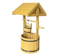 Spetebo Fontaine de plantes, ronde, en bois de sapin naturel, 85 x 50 cm, décoration de jardin, de terrasse, de jardin, pot de fleurs