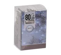 Spetebo Guirlande lumineuse à LED de 8 m, blanc froid, avec minuteur - 80 LED - Éclairage de Noël pour usage intérieur - Décoration de table, fenêtre, Avent, hiver, fonctionnant avec des piles