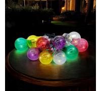 Spetebo Guirlande lumineuse solaire à LED avec 10 ampoules LED multicolores - 180 cm - Éclairage décoratif de jardin avec lampes colorées - Éclairage d'extérieur - Éclairage d'ambiance
