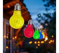 Spetebo Guirlande lumineuse solaire à LED avec 10 ampoules LED multicolores - 450 cm - Éclairage décoratif de jardin avec lampes colorées - Éclairage d'extérieur - Éclairage d'ambiance