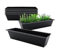 Spetebo - Insert pour bac à Plantes pour Palette européenne - Lot de 6 - Plastique Anthracite - Jardinière/Bac de Balcon/Bac à Plantes
