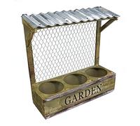 Spetebo Jardinière décorative pour jardin - Avec toit - Jardinière en bois