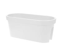 Spetebo Jardinière ovale pour balcon - 60 cm - Blanc - En plastique - À suspendre - Pot de fleurs de jardin à suspendre