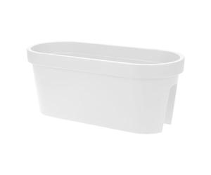 Spetebo Jardinière ovale pour balcon - 60 cm - Blanc - En plastique - À suspendre - Pot de fleurs de jardin à suspendre
