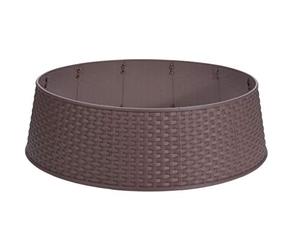 Spetebo - Jupe de sapin de Noël en plastique - Support décoratif pour sapin de Noël - 65 cm - Marron