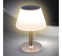 Spetebo lampe de table solaire LED blanc chaud argenté - 27 x 19 cm - décorative de jardin d'extérieur - 3 niveaux de luminosité - sans fil - étanche