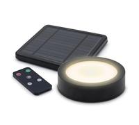 Spetebo Lampe solaire LED magnétique pour pavillon - Noir - Avec télécommande - Diamètre : 12 cm - Éclairage de parasol de jardin avec 3 niveaux de luminosité - Lampe de camping - Éclairage extérieur