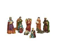 Spetebo Lot de 10 figurines de crèche de Noël peintes à la main - 11 cm - Accessoires pour crèche