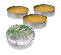Spetebo Lot de 12 bougies à 3 mèches à la citronnelle avec couvercle, 11 cm, parfum citron, pour jardin, balcon, camping, bistrot, 45 heures de combustion