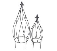 Spetebo Lot de 2 Tuteurs Métal Tubulaires pour Plantes grimpantes Décoration de Jardin