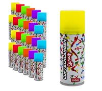 Spetebo Lot de 24 serpentins fluorescents 100 ml - 6 couleurs vives - Décoration de carnaval - Décoration d'anniversaire - Guirlande de serpentins