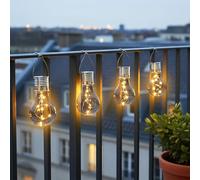 Spetebo Lot de 4 ampoules solaires en plastique - 15 cm - Transparent - Lampe décorative LED résistante aux intempéries - À suspendre à l'extérieur - Lampe de jardin solaire suspendue - Décoration de