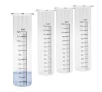 Spetebo Lot de 4 pluviomètres de rechange en verre avec graduation - Pluviomètre pour stations météorologiques - Cylindre de rechange en verre doseur - Accessoires de station météo