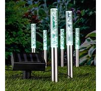Spetebo Lot de 6 bâtons lumineux solaires LED Forme de bulles Lampe solaire Décoration de jardin Lampe de jardin au design bulles d'air