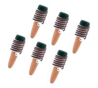Spetebo Lot de 6 distributeurs d'eau en argile pour plantes d'intérieur - 10 cm avec tuyau d'aspiration de 75 cm - Système d'irrigation automatique des plantes en pot avec tuyau d'aspiration