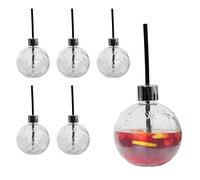 Spetebo Lot de 6 verres à boire en forme de boule de Noël 400 ml avec paille