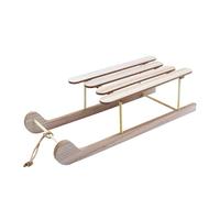 Spetebo Luge décorative en bois naturel avec corde - 50 cm x 19 cm - Luge décorative miniature avec cordon naturel - Petit traîneau en bois pour bricolage et décoration pour Noël, Avent, hiver