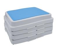 Spetebo Marche de douche empilable blanc 50 x 40 cm - Lot de 4 - Marche-pied antidérapant pour salle de bain - Aide à l'entrée de douche - Marche-pied pour baignoire - Marche-pied antidérapant pour