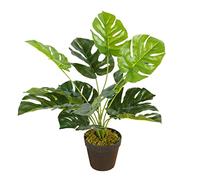 Spetebo Monstera Plante artificielle dans un pot de fleurs, 45 cm, plante d'intérieur décorative avec pot, fleur artificielle, trou, feuille, fenêtre