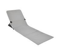 Spetebo Natte de plage pliable avec dossier - Chaise longue de plage - Chaise longue de jardin gris