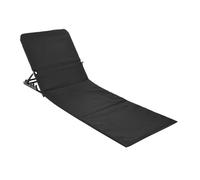 Spetebo Natte de plage pliable avec dossier - Chaise longue de plage - Chaise longue de jardin Noir