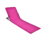 Spetebo Natte de plage pliable avec dossier - Chaise longue de plage - Chaise longue de jardin rose bonbon