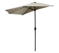 Spetebo Parasol de 270 cm avec manivelle semi-circulaire avec 5 baleines hydrofuges - Parapluie mural, de balcon, de terrasse, protection solaire, peu encombrant, taupe, 270 cm x 245 cm x 135 cm (B x