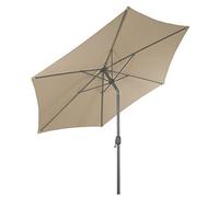 Spetebo Parasol en aluminium de 250 cm avec articulation articulée et manivelle - Parasol de Martktschirm à manivelle, beige, 250 cm