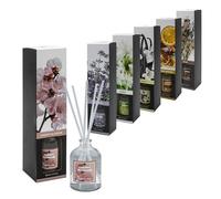 Spetebo Parfum d'ambiance avec bâtonnets diffuseurs en 6 parfums différents - Lot de 6 - Diffuseur de parfum 100 ml avec 5 bâtonnets - Rafraîchisseur d'espace Lavande, Jasmin, Fleur de cerisier,