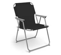 Spetebo Piccolo Chaise de camping, noire, chaise de jardin classique pliable