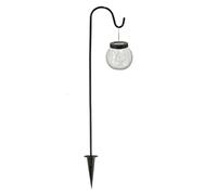 Spetebo Piquet de jardin solaire avec boule en verre - 70 x 15 cm - Boule en verre brisé avec piquet - Lanterne décorative de jardin en verre craquelé avec 20 LED en blanc chaud