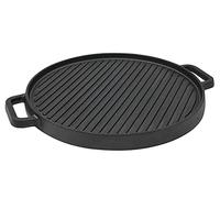 Spetebo Plaque de Cuisson en Fonte de 30 cm - Poêle Avec Poignée Ronde - Pour Frire et Induction