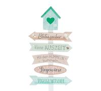 Spetebo Plaque de jardin en bois H 76 cm - Magie des fleurs - Panneau décoratif avec piquet - Décoration de jardin - Plaque de planche, indicateur de direction, tige de jardin