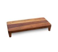 Spetebo Plateau de table en acacia de qualité alimentaire - 45 x 21 cm - Plateau de service en bois marron avec 4 pieds - Plateau de service en bois - Plateau à saucisses - Plateau à fromage -