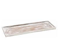 Spetebo Plateau en bois vintage blanc shabby - 50 x 17 cm - Plateau à bougie décoratif rectangulaire - Décoration de table pour Noël, les compositions de mariage et les bougies