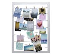 Spetebo Porte-photos 75 x 55 cm - Avec 20 pinces en bois - Blanc