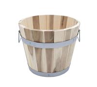 Spetebo Pot de fleurs en bois avec poignées - 28 x 23 cm - Pot de fleurs décoratif - Pot de fleurs - Pot de fleurs - Seau en bois pour l'extérieur