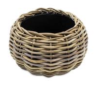 Spetebo Pot de fleurs en rotin avec insert en plastique - 29 x 19 cm - Décoration de jardin