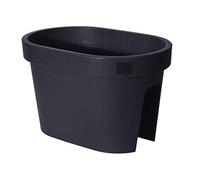 Spetebo Pot de fleurs ovale pour balcon - Anthracite - 40 cm x 26 cm