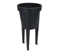 Spetebo Pot de fleurs rond en plastique avec pieds anthracite - Diamètre 30 cm - Jardinière de jardin avec 3 pieds pour l'extérieur et l'intérieur - Pot de fleurs Pot de fleurs Pot de fleurs Cache-pot