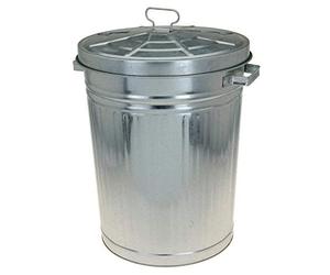 Spetebo - Poubelle en zinc avec couvercle - 55 litres - Taille XXL - Pour l'extérieur