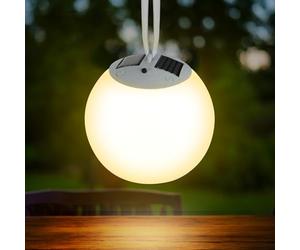 Spetebo Premium Lampe LED Solaire Pendue - 20 cm - Boule Lumineuse à Suspendre avec 4 LED en blanc chaud - Décoration pour Jardin, Balcon, Terrasse