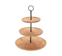 Spetebo Présentoir en bambou à 3 étages - 35 cm - Présentoir à 3 étages - Plateau de service en bambou