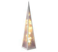 Spetebo Pyramide LED 60 cm avec étoiles rotatives, 20 LED blanc chaud | Cône lumineux décoratif en forme d'étoile, effet holographie