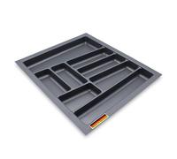 Spetebo Range-couverts multi-usages gris pour tiroirs de cuisine - 54 x 48 cm - Système de rangement de tiroirs en plastique gris ardoise - Range-couverts universel, pour cuisine, bureau, bricolage