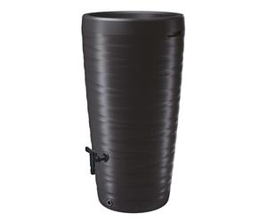 Spetebo Récupérateur d’eau de pluie design en plastique de 240 l avec robinet et bac à plantes comme couvercle - Anthracite - Résistant aux intempéries et au gel