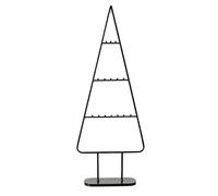 Spetebo Sapin de Noël design en métal pour décoration - 111 cm - Noir - Support pour décorations et boules de Noël
